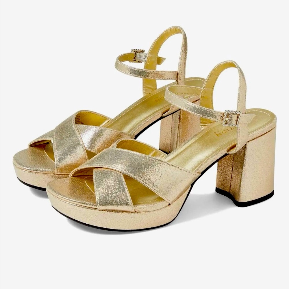 **Spring and Summer Shine!!** Steve Madden ROISEN Gold Strappy Sandals 9.5M